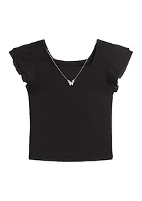 Girls 7-16 Pucker Knit Top