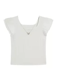 Girls 7-16 Pucker Knit Top