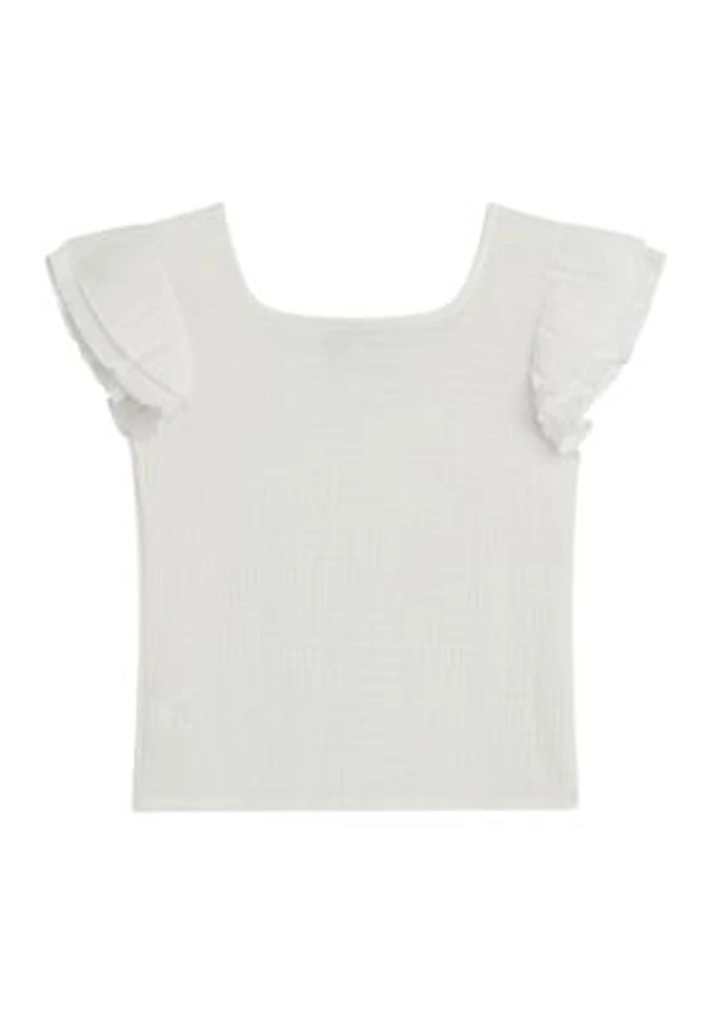 Girls 7-16 Pucker Knit Top