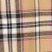 Girls 7-16 Plaid Printed Solid Sleeve Bomber Jacket