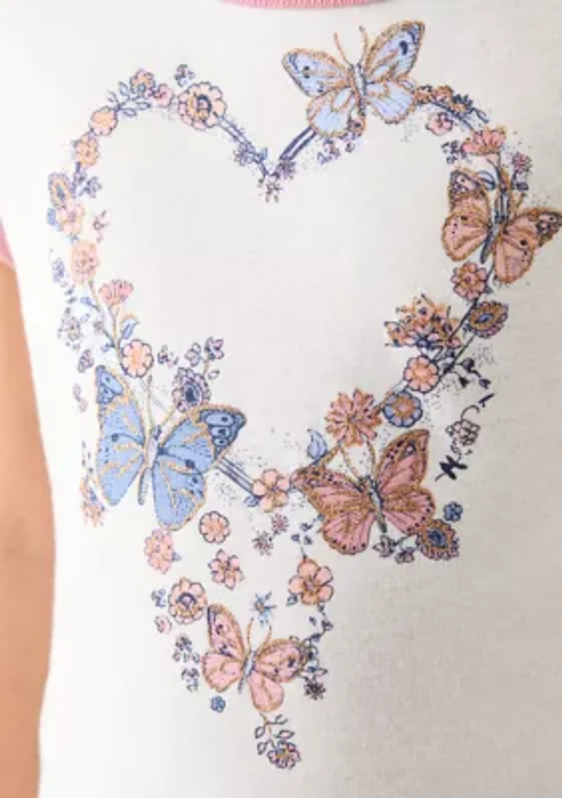 Girls 7-16 Floral Heart Graphic T-Shirt