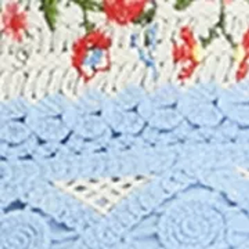 Girls 7-16 Crochet Floral Top and Skirt Set