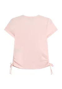 Girls French Pink Tie Top