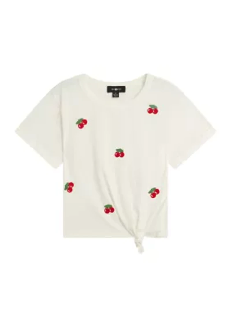 Girls 7-16 Crochet Cherry T-Shirt