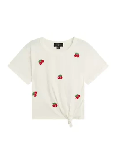 Girls 7-16 Crochet Cherry T-Shirt