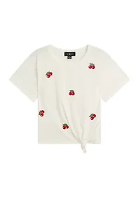 Girls 7-16 Crochet Cherry T-Shirt