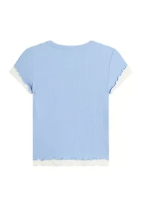 Girls 7-16 Blue Sequin Heart Top