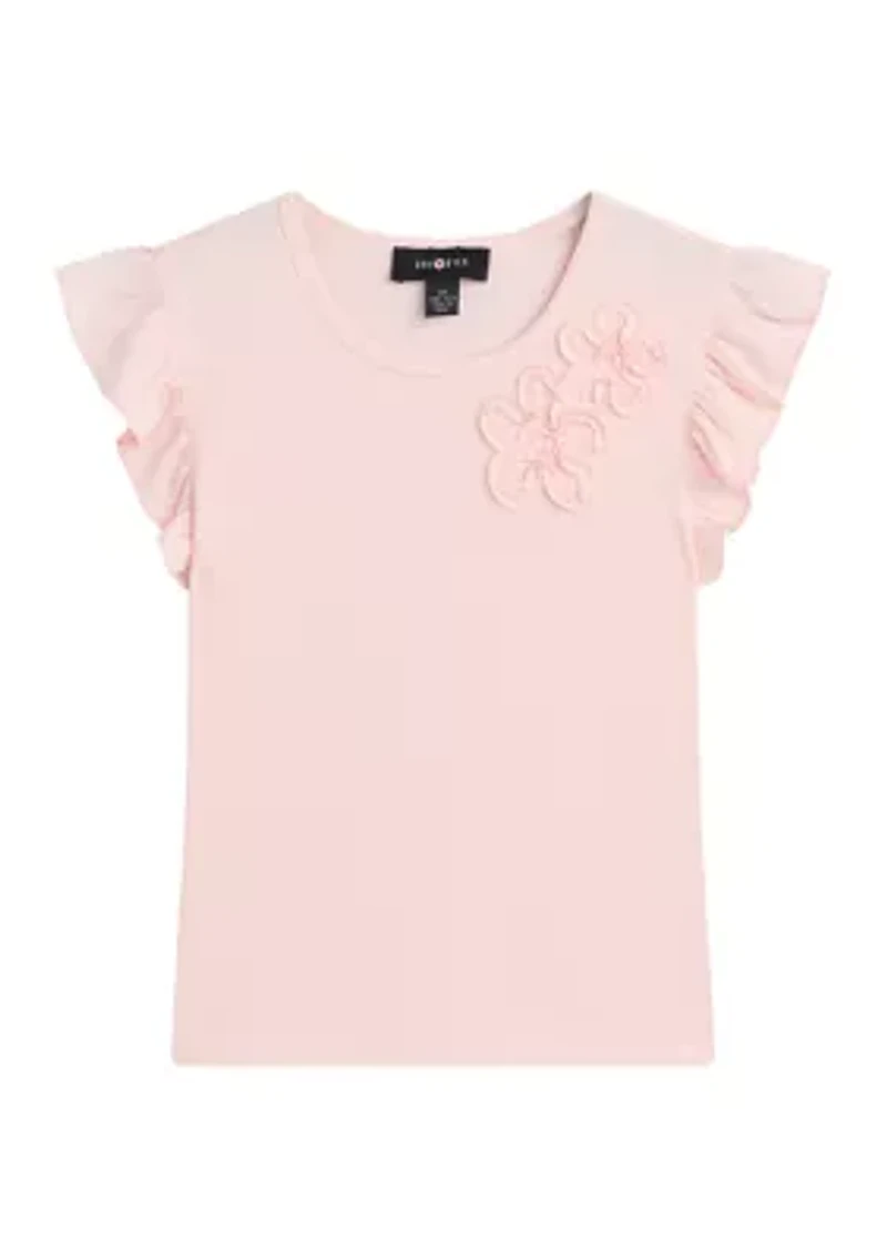 Girls 7-16 Flutter Sleeve T-Shirt