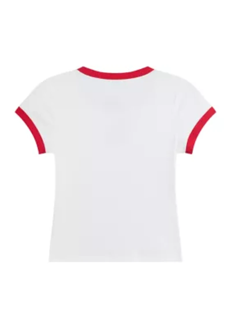 Girls 7-16 Strawberry Ringer T-Shirt