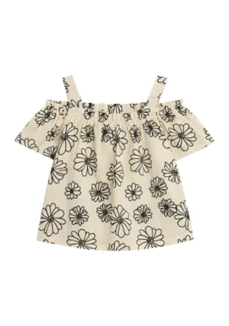 Girls 7-16 Printed Off the Shoulder Top