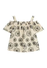 Girls 7-16 Printed Off the Shoulder Top