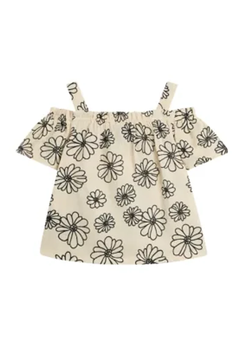 Girls 7-16 Printed Off the Shoulder Top