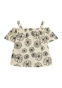 Girls 7-16 Printed Off the Shoulder Top