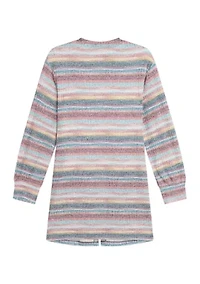 Girls 7-16 Striped Duster Cardigan Set