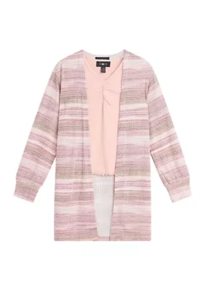Girls 7-16 Striped Duster Cardigan Set