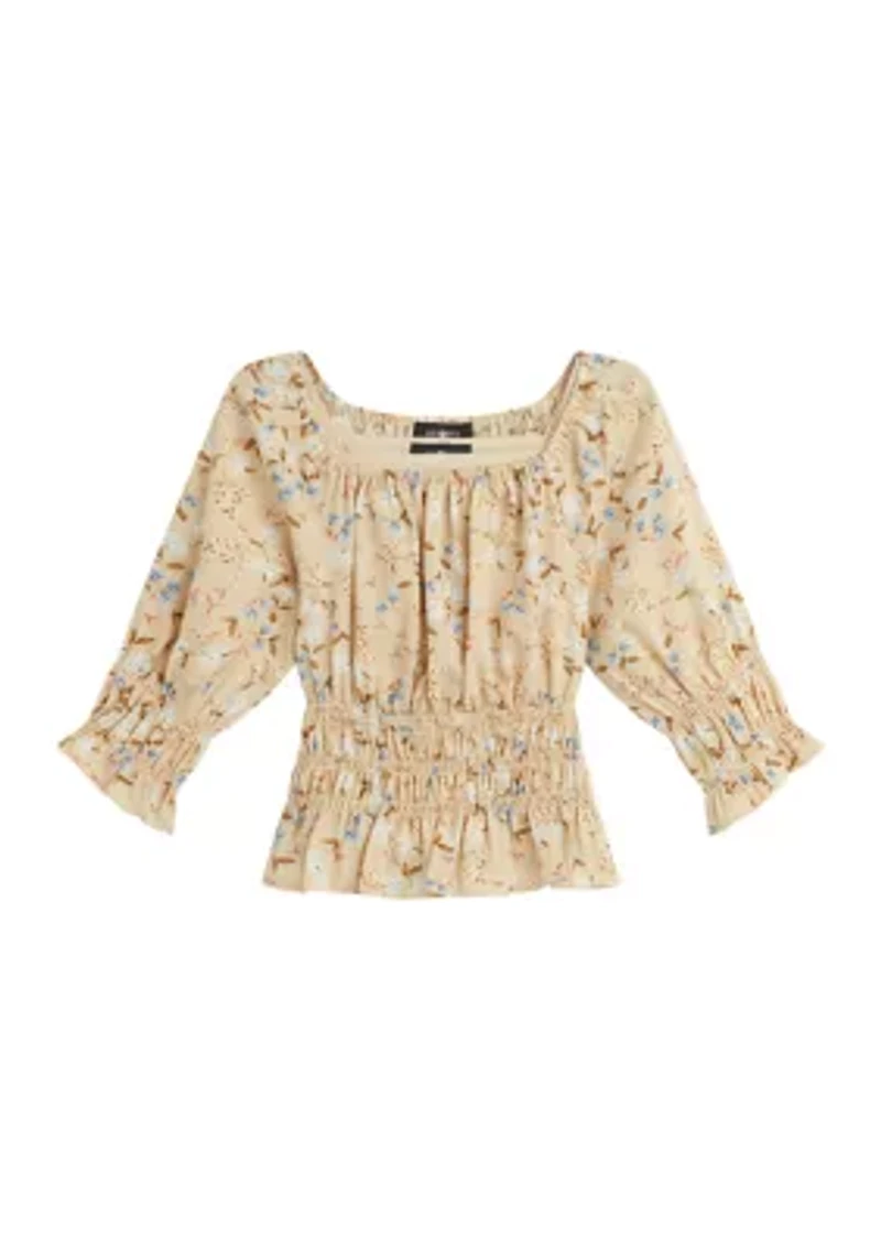 Girls 7-16 Floral Printed Blouse
