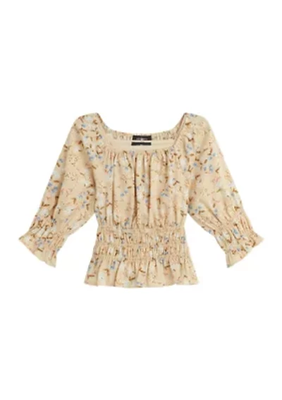 Girls 7-16 Floral Printed Blouse