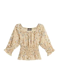 Girls 7-16 Floral Printed Blouse
