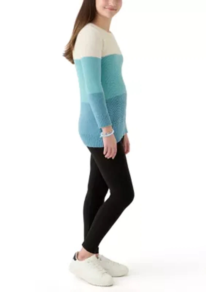 Girls 7-16 Color Blocked Sweater and Leggings Set