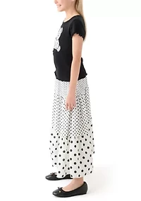 Girls 7-16 Teddy Dot Maxi Skirt Set