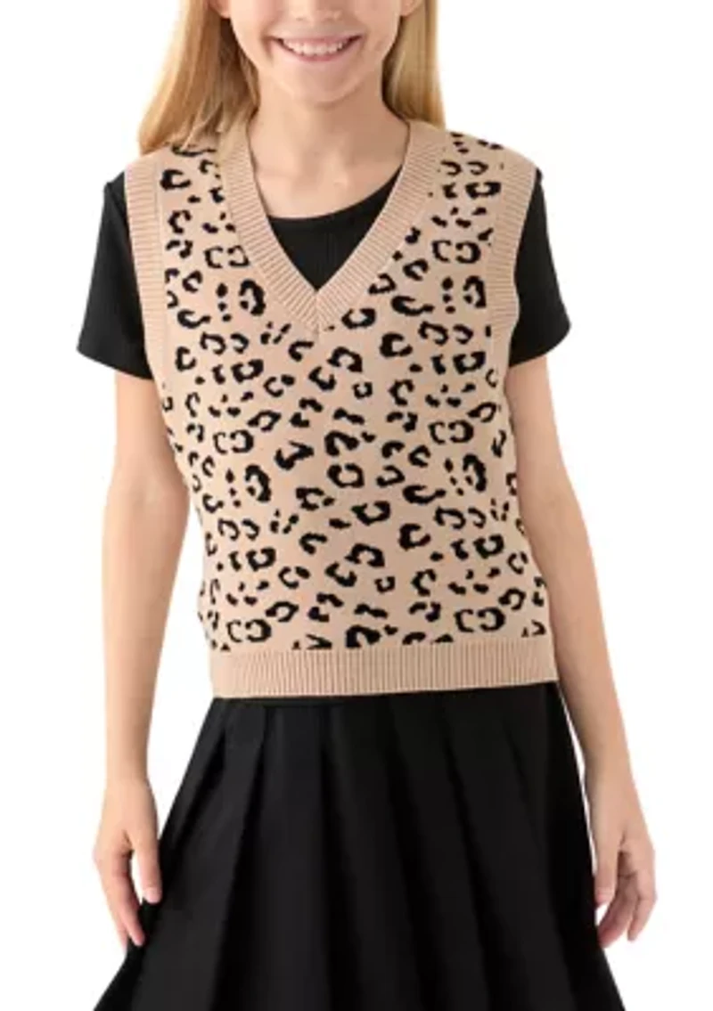 Girls 7-16 Animal Print Vest