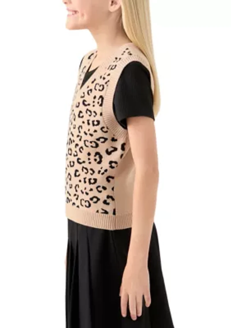 Girls 7-16 Animal Print Vest
