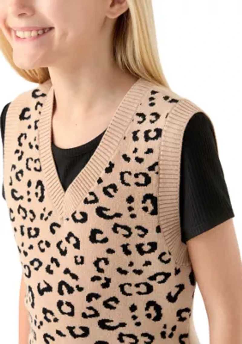 Girls 7-16 Animal Print Vest