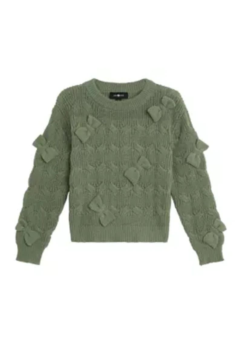 Girls 7-16 Pullover Bow Sweater