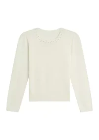 Girls 7-16 Long Sleeve Jewel Neck Top