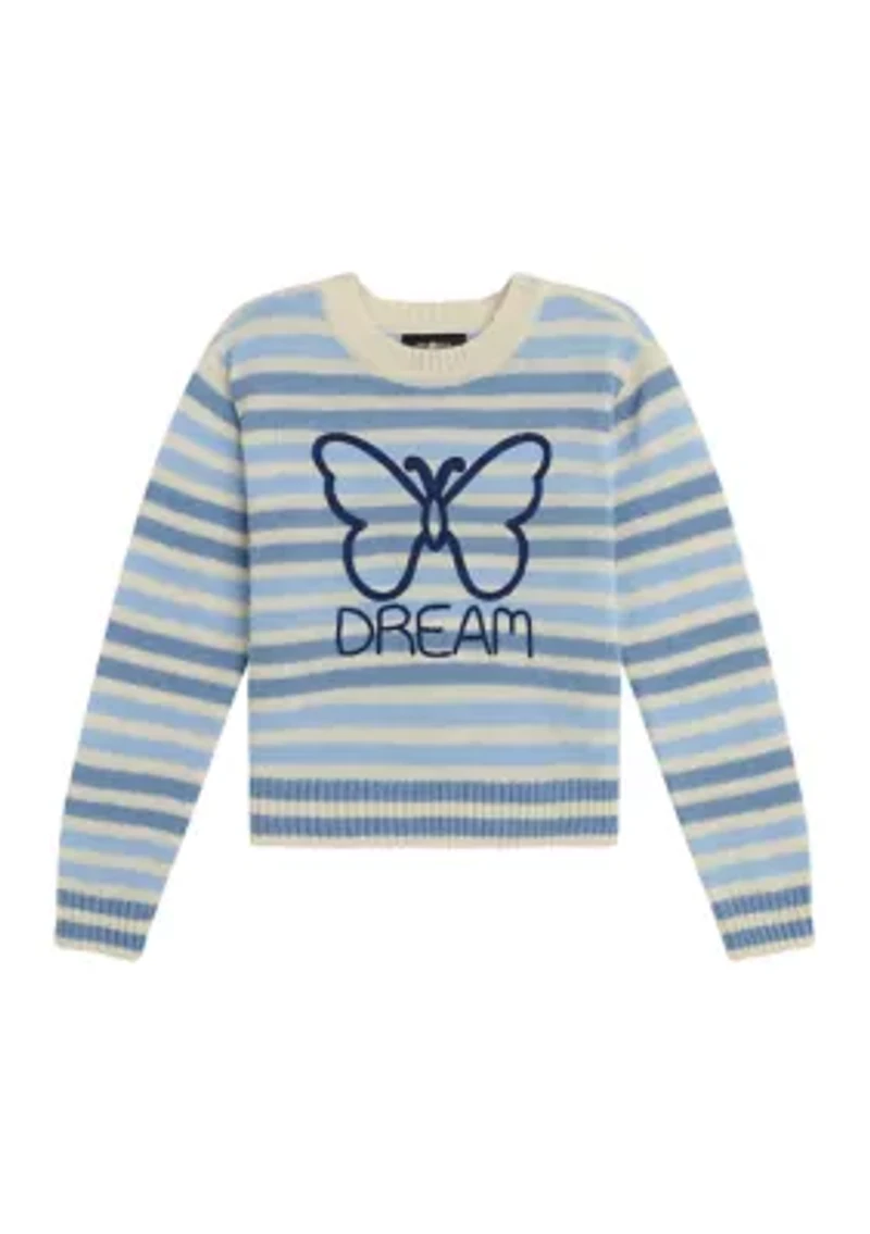 Girls 7-16 Long Sleeve Striped Sweater