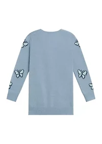 Girls 7-16 Butterflies Printed Cardigan