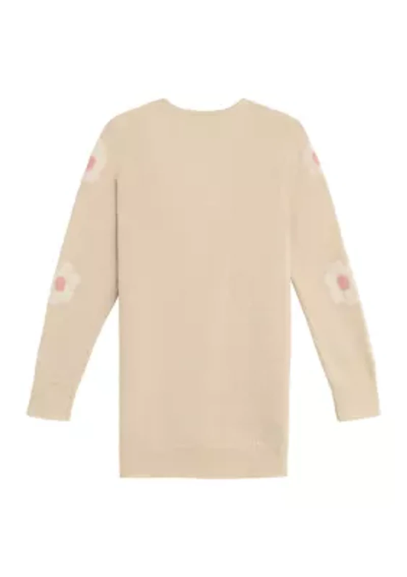 Girls 7-16 Daisies Printed Cardigan