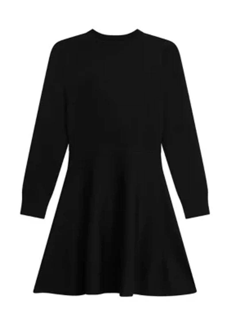 Girls 7-16 Diamond Bow Sweater Dress