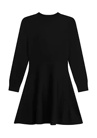 Girls 7-16 Diamond Bow Sweater Dress