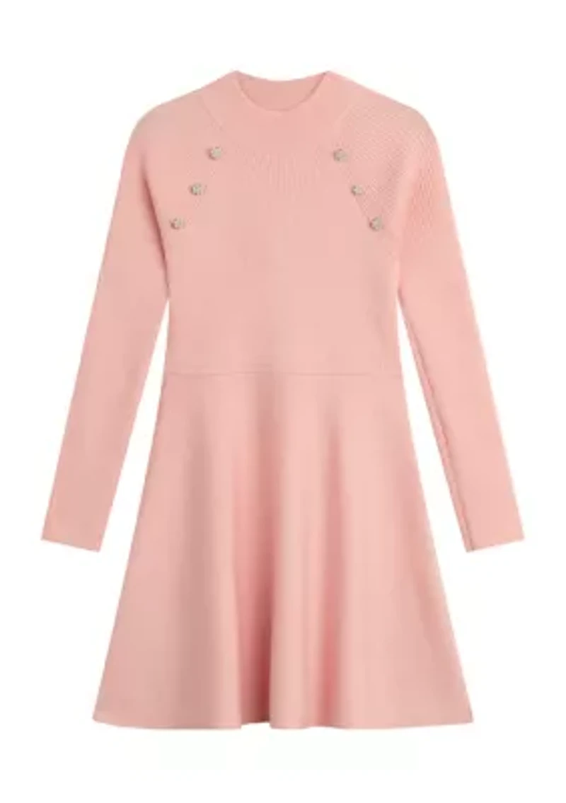 Girls 7-16 Fit and Flare Sweater Dress
