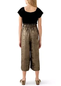 Girls 7-16 Velvet Gold Jumpsuit