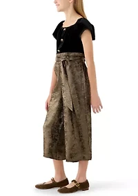 Girls 7-16 Velvet Gold Jumpsuit
