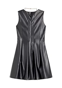 Girls 7-16 Pleather Skater Dress