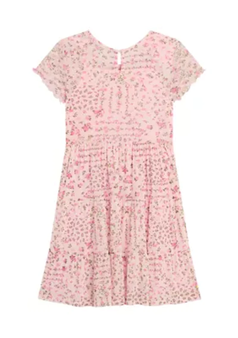 Girls 7-16 12 Denim Jacket Tiered Dress Set