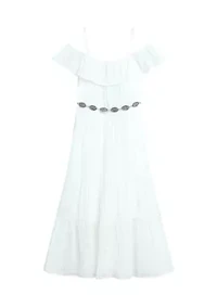 Girls 7-16 Eyelet Tiered Maxi Dress