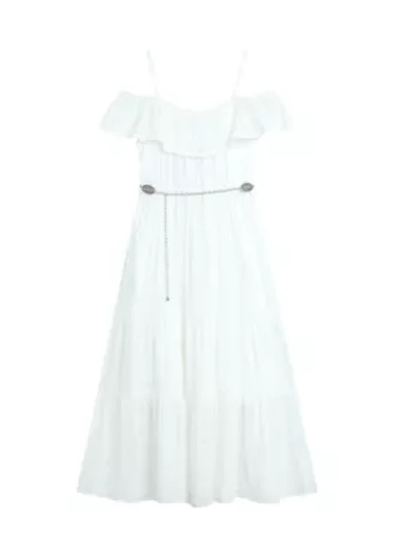 Girls 7-16 Eyelet Tiered Maxi Dress
