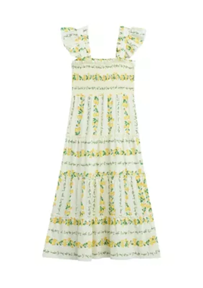 Girls 7-16 Print Smock Dress
