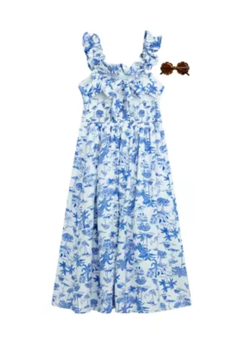 Girls 7-16 Tropical Print Dress