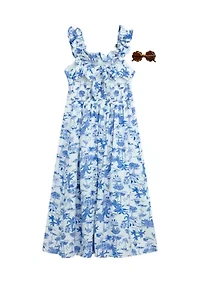 Girls 7-16 Tropical Print Dress