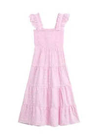 Girls 7-16 Gingham Smocked Maxi Dress