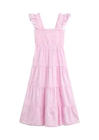 Girls 7-16 Gingham Smocked Maxi Dress