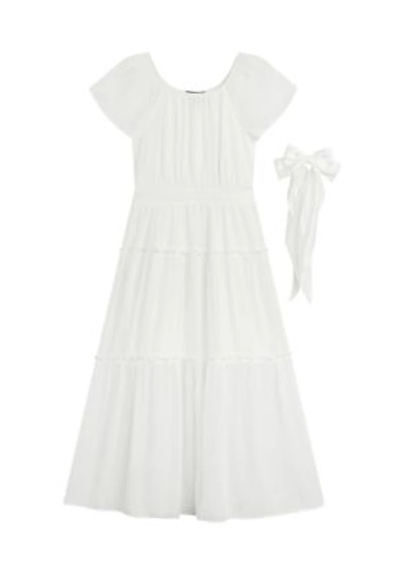 Girls 7-16 Gauze Maxi Dress with Bow