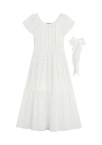 Girls 7-16 Gauze Maxi Dress with Bow