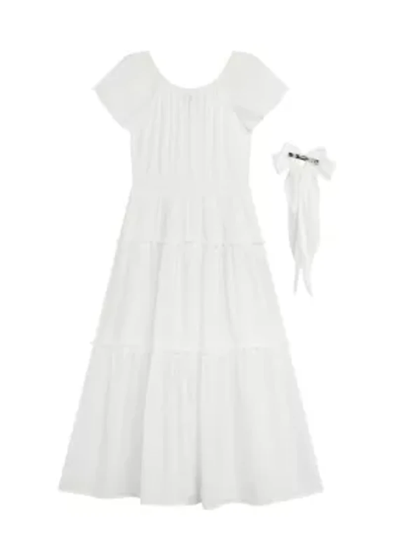 Girls 7-16 Gauze Maxi Dress with Bow