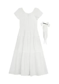 Girls 7-16 Gauze Maxi Dress with Bow